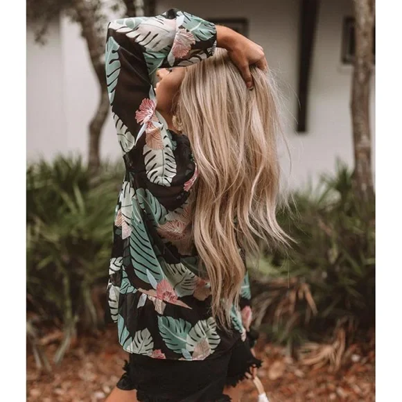 EUC SIZE S Impressions Palm Sheer Shift Top - Picture 6 of 8